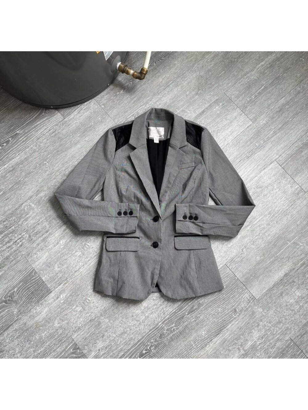Grey / Black Vintage Dynamite Button-Up Preppy Jacket / Blazer